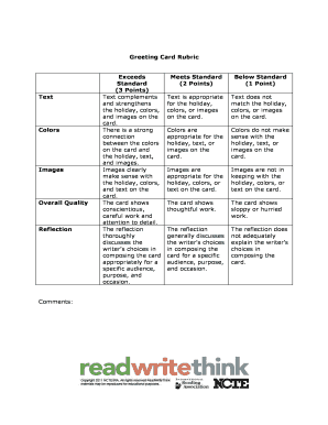 rubric for invitation card