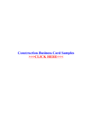 Construction Business Card Samples