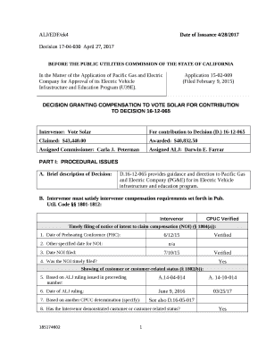 In the Matter of the Application of Pacific Gas and Electric Company for Approval of its Electric Vehicle Infrastructure and Education Program (U39E)