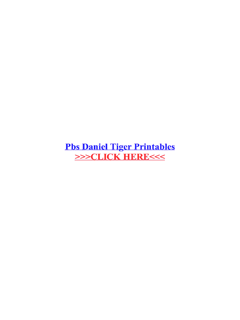 Fillable Online Pbs Daniel Tiger Printables Fax Email Print pdfFiller
