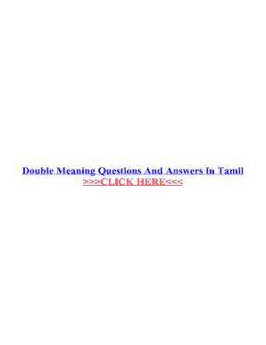 Double Meaning Questions In Tamil - Fill Online, Printable, Fillable, Blank  | pdfFiller