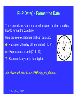 Fillable Online PHP Date() - Format the Date Fax Email Print - pdfFiller