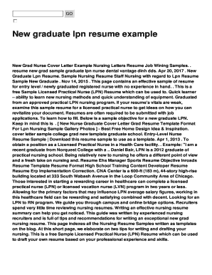Fillable Online New graduate lpn - 421325043