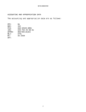 The accounting and appropriation data are as follows: