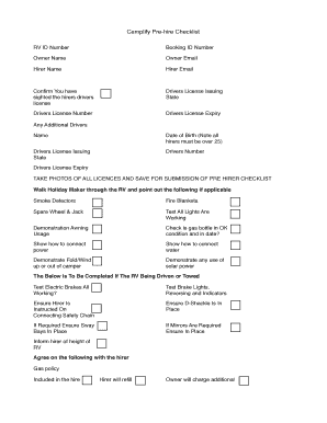 Camplify Pre-hire Checklist