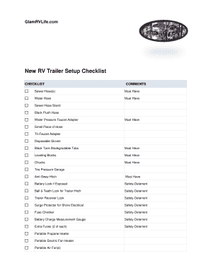 RV Trailer Setup Checklist