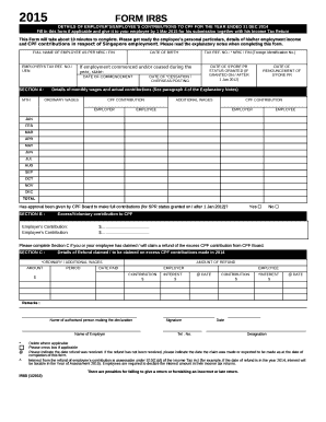 DETAILS OF EMPLOYERS/EMPLOYEES CONTRIBUTIONS TO CPF FOR THE YEAR ENDED 31 DEC 2014