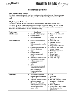 Fillable Online Mechanical Soft Diet Fax Email Print - pdfFiller