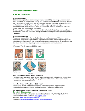 Fillable Online Diabetes Factsheet No: 1 Fax Email Print - pdfFiller