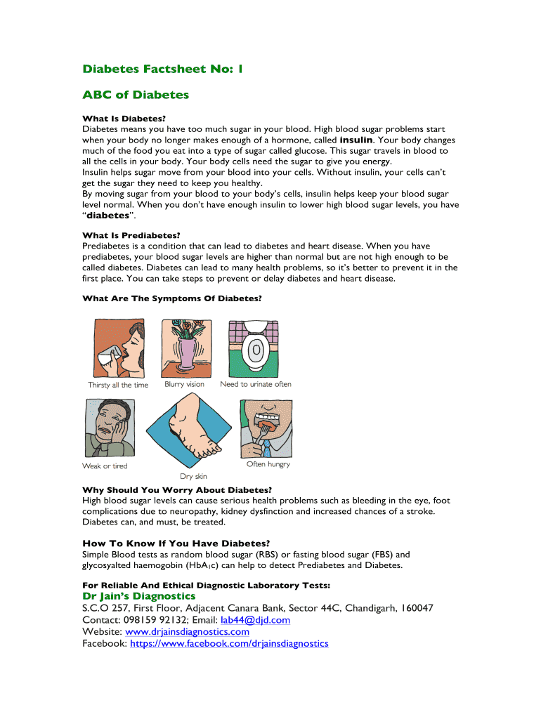 Fillable Online Diabetes Factsheet No: 1 Fax Email Print - pdfFiller
