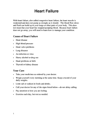 Fillable Online With heart failure, also called congestive heart ...