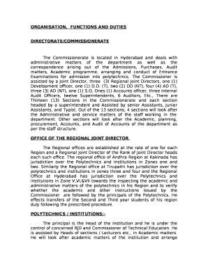 ORGANISATION,FUNCTIONS AND DUTIES