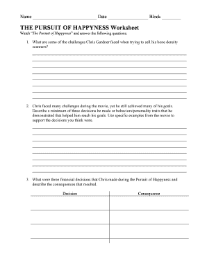 Pursuit Of Happyness Worksheet Pdf Answers 2020-2023 - Fill and Sign  Printable Template Online