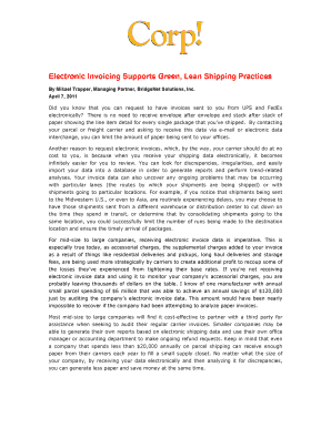 Electronic Invoicing Supports Green, Lean Shipping Practices