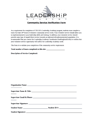 As a requirement for completion of CSULBs Leadership Academy program, students must complete a total of at least 20* hours of volunteer community service work