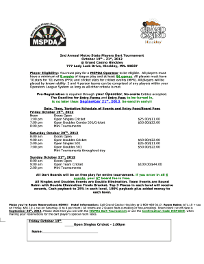 2nd Annual Metro State Players Dart Tournament