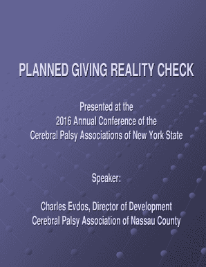 PLANNED GIVING REALITY CHECK