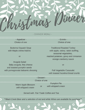 Fillable Online - DINNER MENU - Appetizer Choice of one Fax Email Print ...