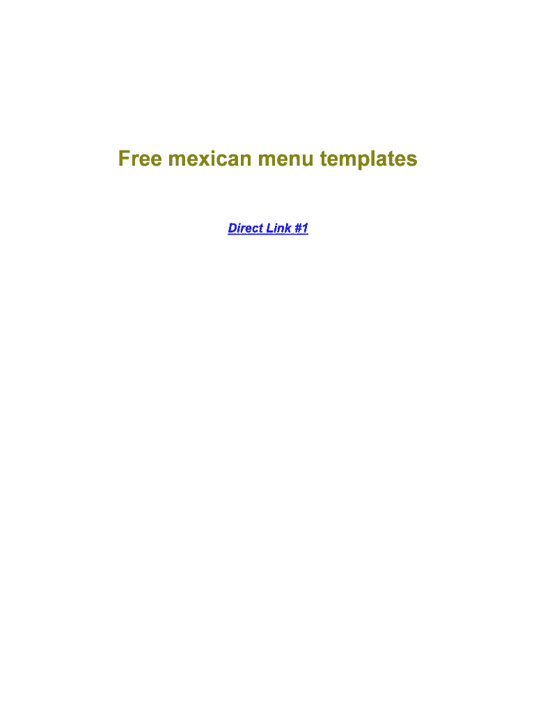 Fillable Online Free mexican menu templates Fax Email Print - pdfFiller