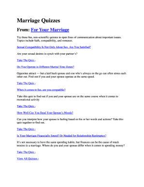 Fillable Online Marriage Quizzes Fax Email Print - pdfFiller