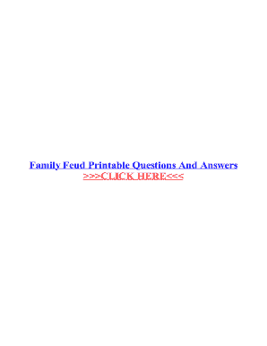 Fillable Online Family Feud Printable Questions And Fax Email Print ...