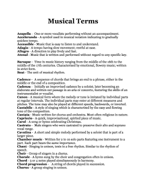 Fillable Online Musical Terms Fax Email Print - pdfFiller