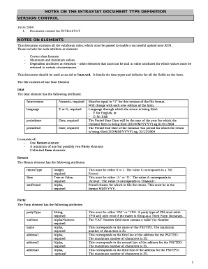 Document created for INTRASTAT