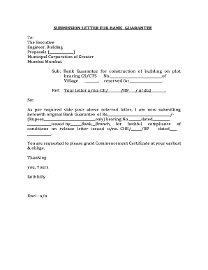 Bank Guarantee Submission Letter - Fill Online, Printable, Fillable ...