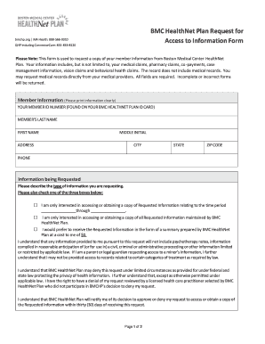 Fillable Online BMC HealthNet Plan Request for Fax Email Print - pdfFiller