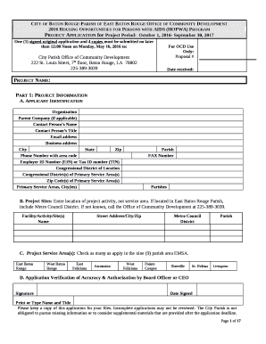 2016 Housing Opportunities for Persons with AIDS (HOPWA) Program