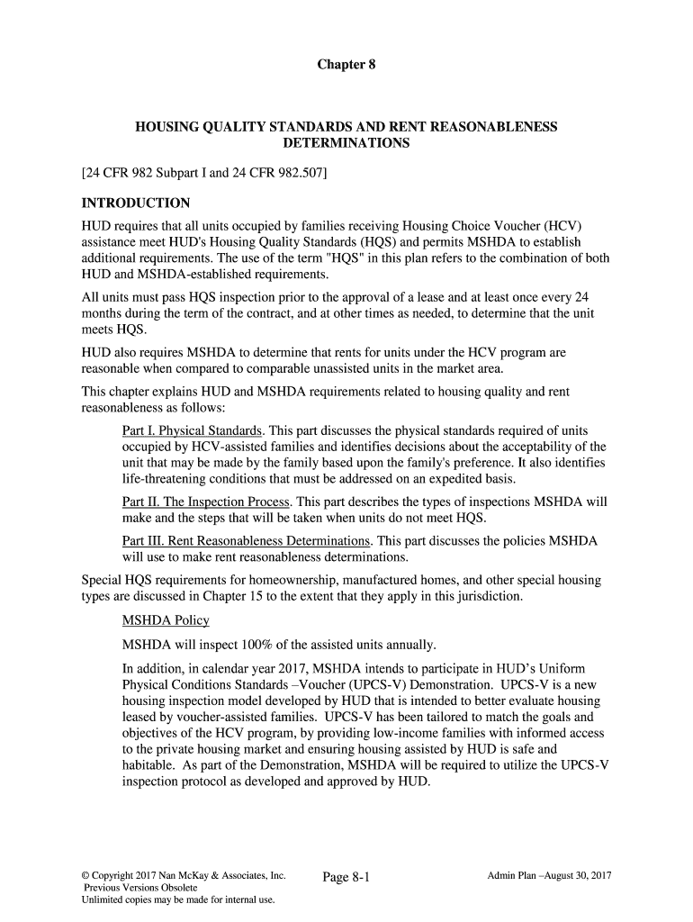 Fillable Online assistance meet HUD's Housing Quality Standards (HQS