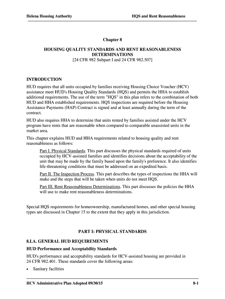 Fillable Online assistance meet HUD's Housing Quality Standards (HQS