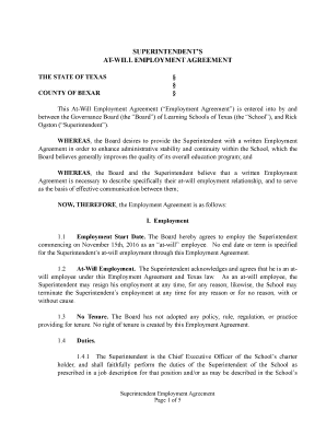 Fillable Online This At-Will Employment Agreement (Employment Agreement ...