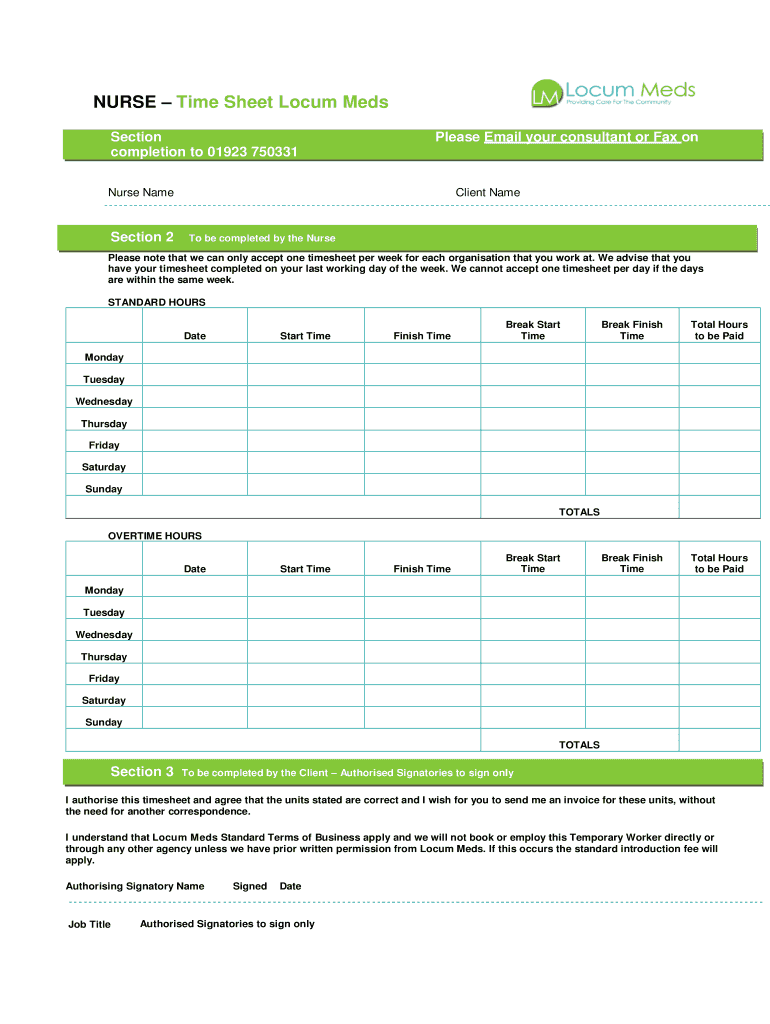 Locum Meds Timesheet Fill Online, Printable, Fillable, Blank pdfFiller