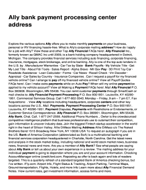 Ally Finance Payoff Address