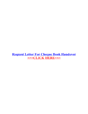 Request Letter For Cheque Book Handover