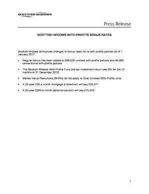 Fillable Online Scottish Widows announces changes to bonus rates for ...