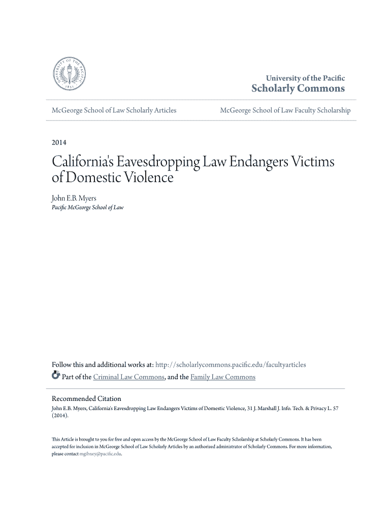Fillable Online California's Eavesdropping Law Endangers Victims Fax Email Print pdfFiller