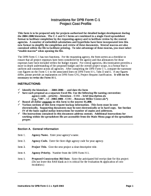 Instructions for DPB Form C-1