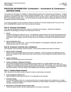 PROCESS INFORMATION: Combustion Incinerators & Combustors INSTRUCTIONS