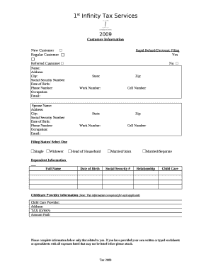 New CustomerRapid Refund/Electronic Filing