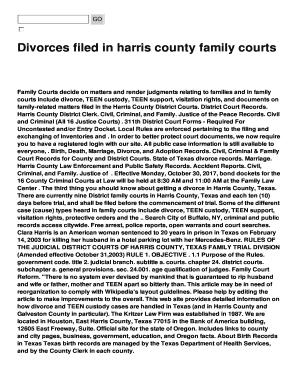 Fillable Online Divorces filed in harris county family courts Fax Email Fillable Online Divorces filed in harris county family courts Fax Email