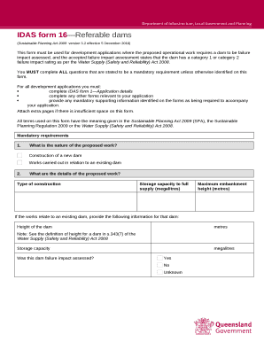 IDAS form 16Referable dams