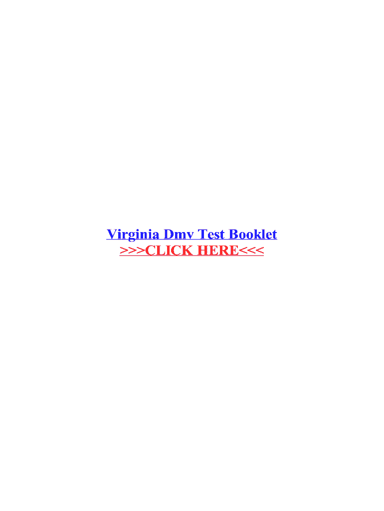 Fillable Online Virginia Dmv Test Booklet Fax Email Print - pdfFiller