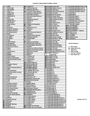Country Cablevision Program Prices - Fill Online, Printable, Fillable ...