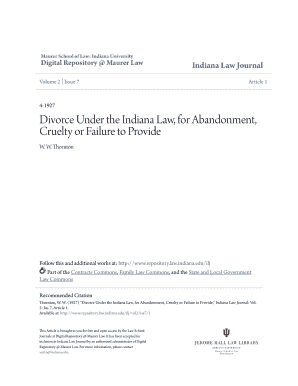 Fillable Online Divorce Under the Indiana Law, for Abandonment, Fax ...