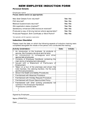 New Employee Induction Form Blank Fillable Template Fill Out Print New Employee Induction Form Blank Fillable Template Fill Out Print