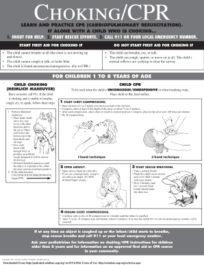 Fillable Online Choking/CPR Fax Email Print - pdfFiller