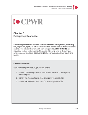 Fillable Online HAZWOPER 40-Hour Hazardous Waste Worker Training Fax ...