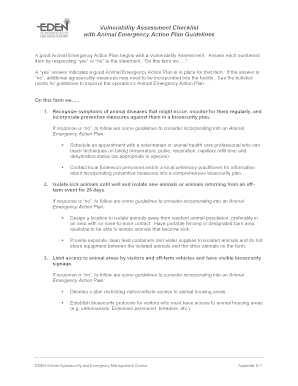 Vulnerability assessment checklist